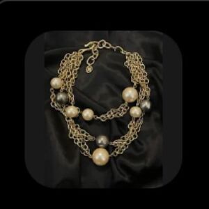 ⭐️👠👛VTG Givenchy MultiStrand Goldtone Pearl Choker Necklace ⭐️👠👛